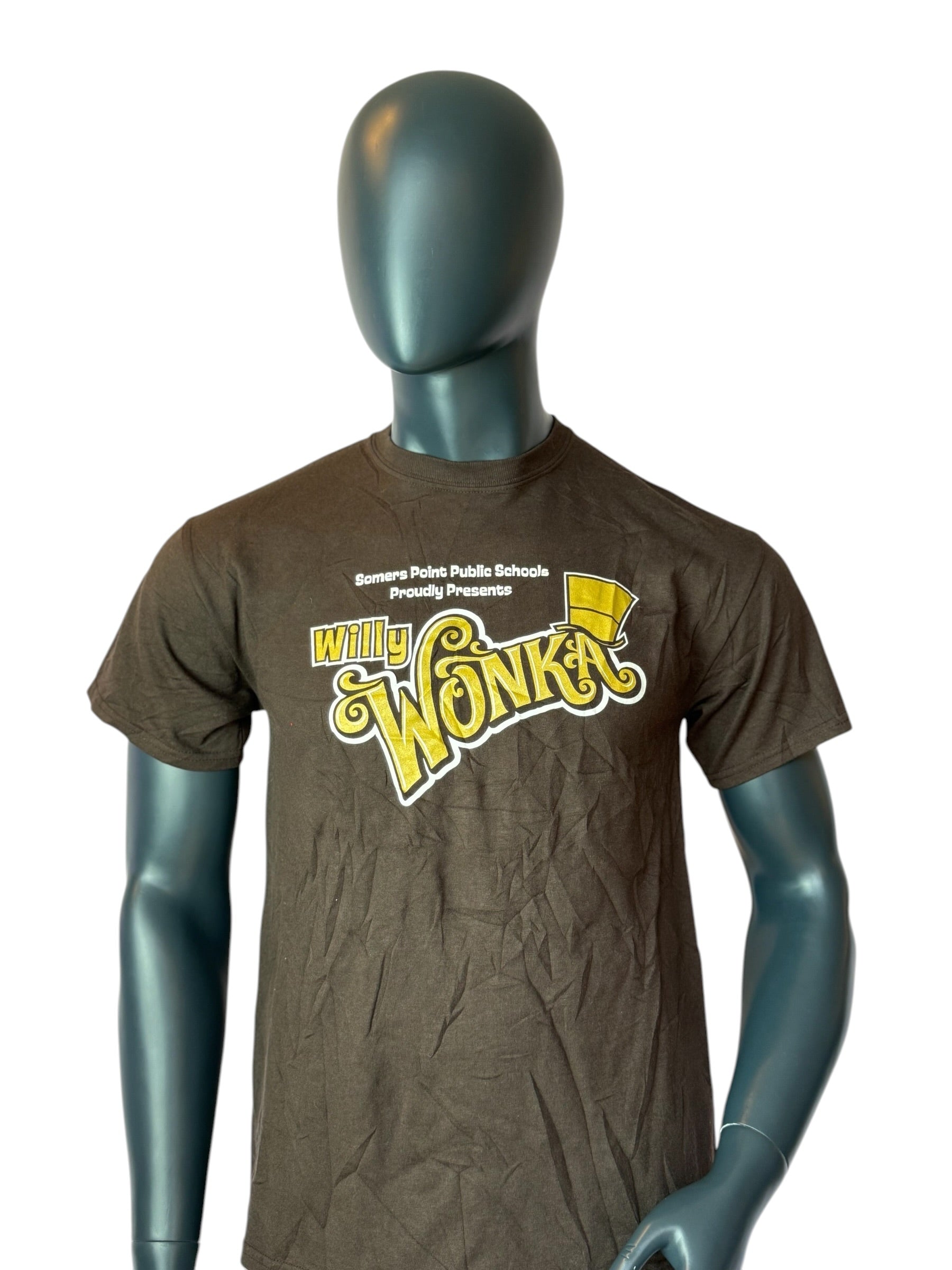Vintage Willy Wonka T Shirt Braun Movie Print Graphic